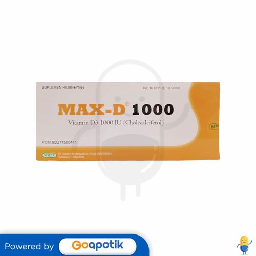 MAX-D VITAMIN D3 1000 IU BOX 100 TABLET