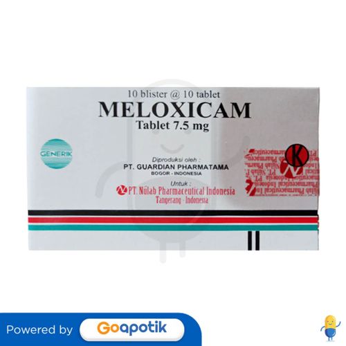 MELOXICAM NULAB 7.5 MG BOX 100 TABLET - Kegunaan, Efek Samping, Dosis