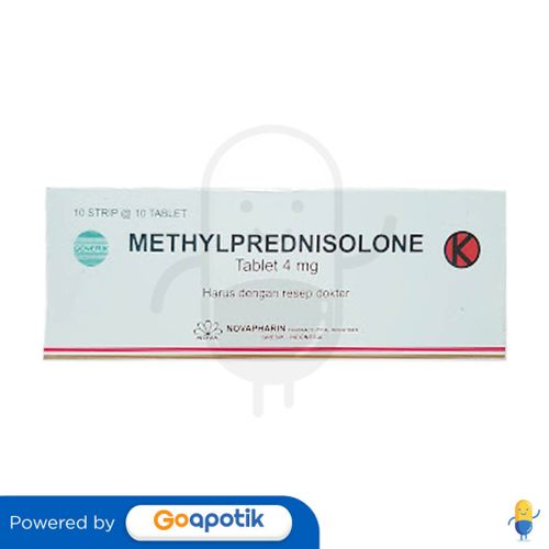 METHYLPREDNISOLONE NOVAPHARIN 4 MG BOX 100 TABLET - Kegunaan, Efek ...