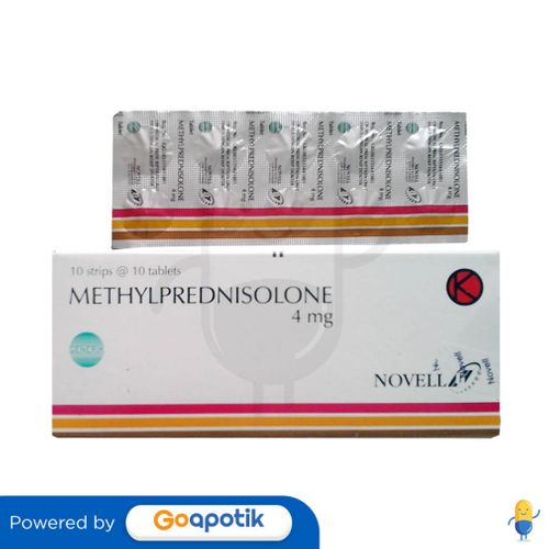 METHYLPREDNISOLONE NOVELL 4 MG BOX 100 TABLET