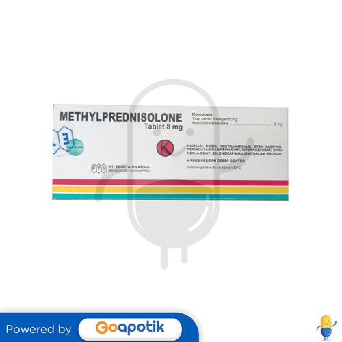 METHYLPREDNISOLONE ERRITA 8 MG BOX 100 TABLET