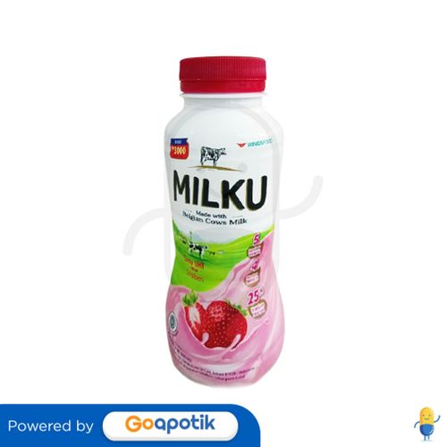 MILKU SUSU UHT RASA STRAWBERRY 200 ML BOTOL