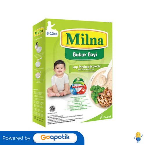 MILNA BUBUR BAYI 6+ SUP DAGING BROKOLI 120 GRAM BOX