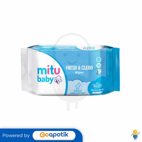 MITU BABY FRESH AND CLEAN WIPES BLOSSOM BERRY PACK 20 SHEET