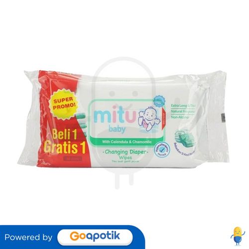 MITU BABY WIPES WHITE PACK 50 PCS (PROMO BELI 1 GRATIS 1)