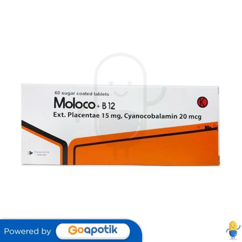 MOLOCO B 12 BOX 60 TABLET - Kegunaan, Efek Samping, Dosis dan Aturan Pakai