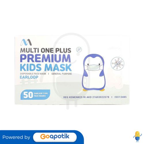 MULTI ONE PLUS PREMIUM KIDS MASK EARLOOP MOTIF BOX 50 PCS