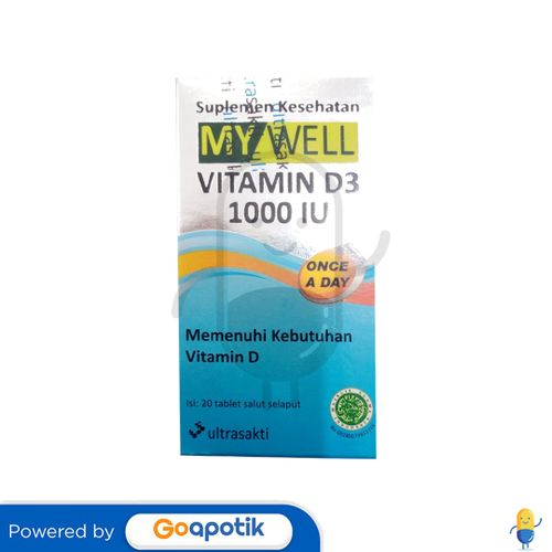 MYWELL VITAMIN D3 1000 IU BOTOL 20 TABLET