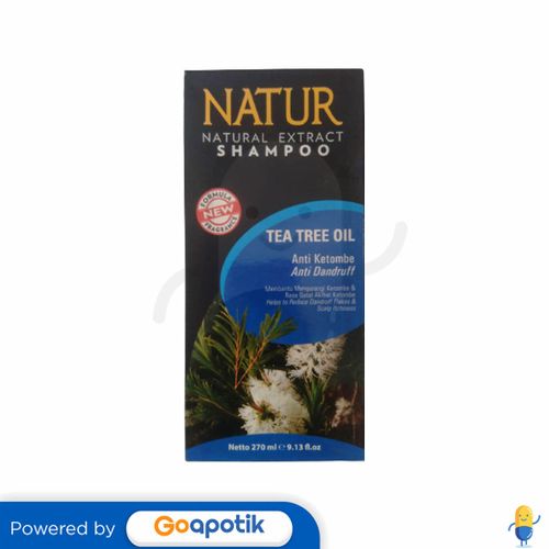 NATUR SHAMPOO TEA TREE OIL ANTI KETOMBE 270 ML BOTOL