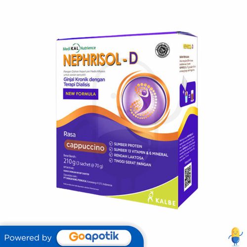 NEPHRISOL-D RASA CAPPUCINO 70 GRAM BOX 3 SACHET (210 GRAM)