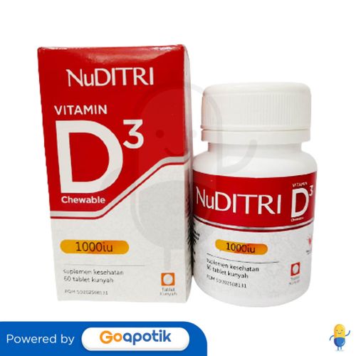 NUDITRI VITAMIN D3 1000 IU BOTOL 60 TABLET