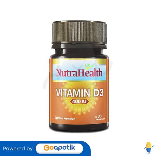 Nutrahealth Vitamin D3 400 Iu Botol 30 Kapsul Kegunaan Efek Samping Dosis Dan Aturan Pakai