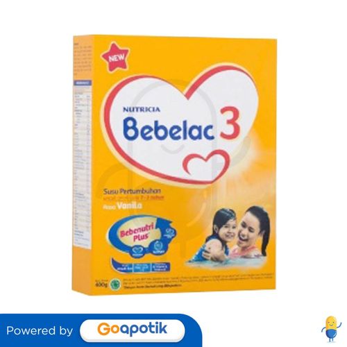 NUTRICIA BEBELAC 3 USIA 1-3 TAHUN RASA VANILA 400 GRAM BOX