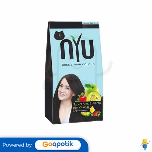 NYU CREME HAIR COLOUR 2.00 NATURAL BLACK 30 GRAM SACHET