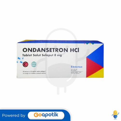 ONDANSETRON HCL INTERBAT 8 MG BOX 100 TABLET