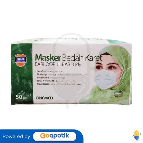 ONE MED 3PLY MASKER HIJAB BOX 50 PCS