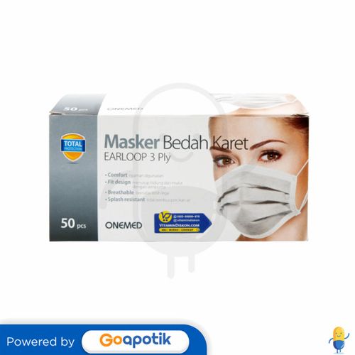 ONEMED MASKER EARLOOP CARBON ACTIVE BOX 50 PCS