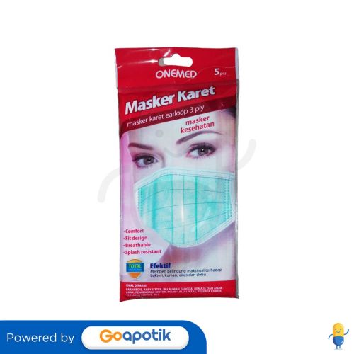 ONEMED MASKER KARET EARLOOP 3PLY PACK 5 PCS