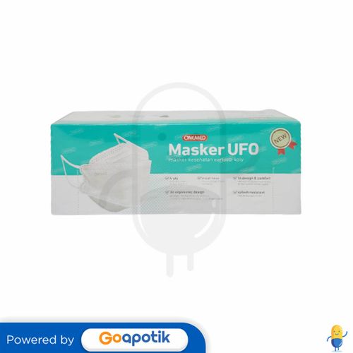 ONEMED 4PLY MASKER UFO EARLOOP PUTIH BOX 20 PCS