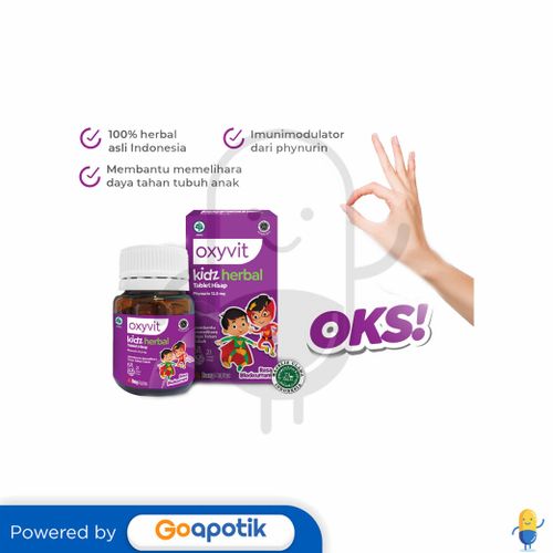 OXYVIT KIDZ HERBAL BOTOL 21 TABLET HISAP / DAYA TAHAN TUBUH