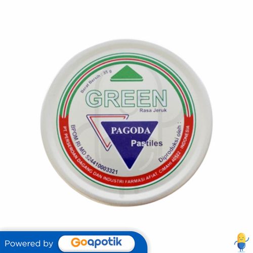 PAGODA GREEN PASTILLES 35 GRAM KALENG