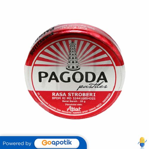 PAGODA PASTILES RASA STRAWBERRY 20 GRAM KALENG