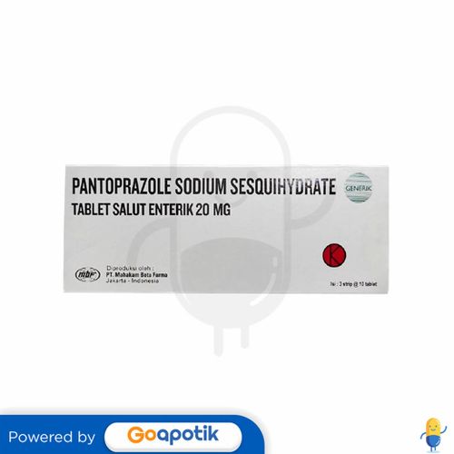 PANTOPRAZOLE SODIUM SESQUIHYDRATE MAHAKAM 20 MG BOX 30 TABLET