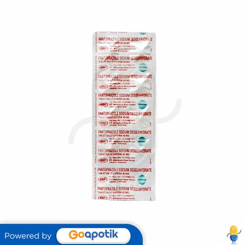 PANTOPRAZOLE SODIUM SESQUIHYDRATE MAHAKAM 40 MG STRIP 10 TABLET