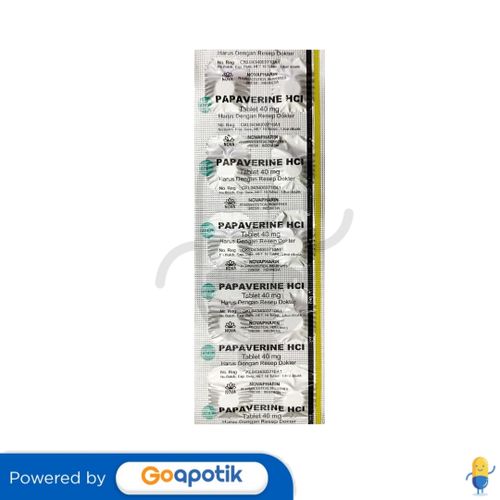 PAPAVERIN HCL NOVAPHARIN 40 MG STRIP 10 TABLET