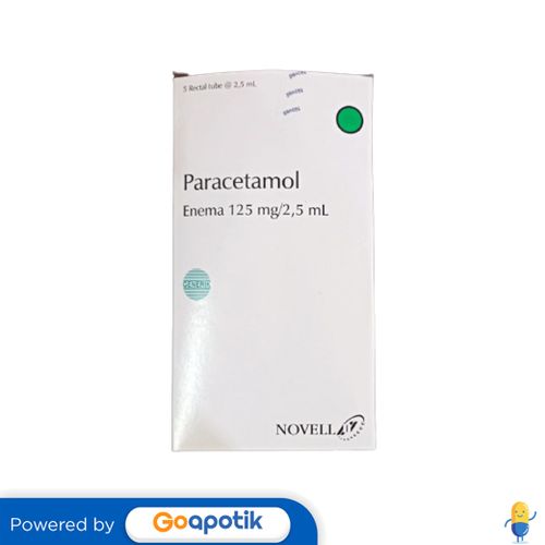 PARACETAMOL NOVELL 125 MG/2.5 ML BOX 5 RECTAL TUBE