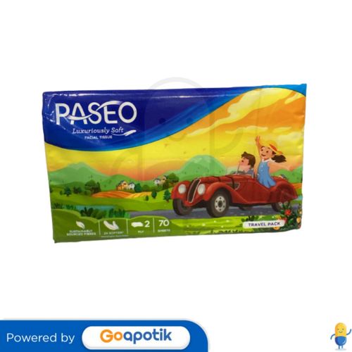 PASEO LUXURIOUSLY SOFT FACIAL TISSUE TRAVEL PACK 70 SHEETS