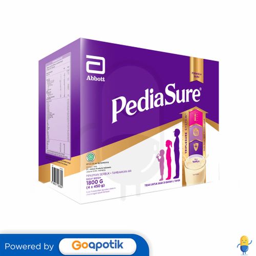 PEDIASURE MRI RASA VANILA 1800 GRAM (4 X 450 ) GRAM BOX