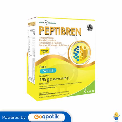 PEPTIBREN RASA VANILA 65 GRAM BOX 3 SACHET (195 GRAM)