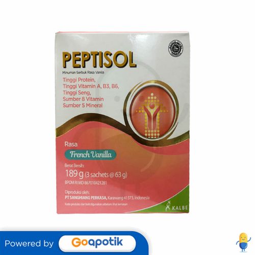 PEPTISOL RASA FRENCH VANILLA 63 GRAM BOX 3 SACHET (189 GRAM)