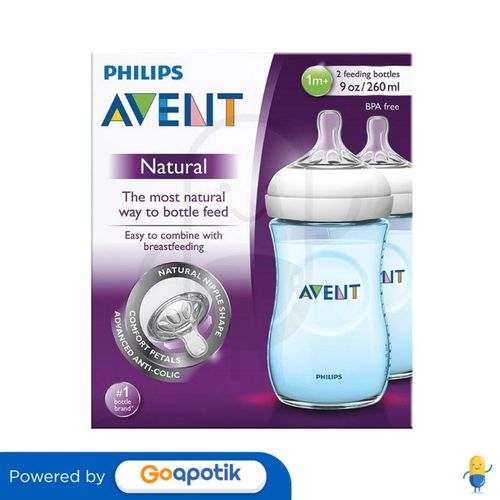 PHILIPS AVENT NATURAL BOTOL SUSU BAYI WARNA BIRU 260 ML