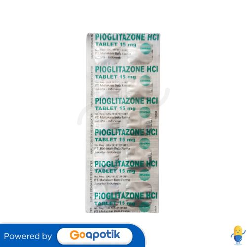 PIOGLITAZONE HCL MAHAKAM 15 MG STRIP 10 TABLET