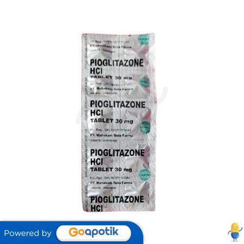 PIOGLITAZONE HCL MAHAKAM 30 MG STRIP 10 TABLET