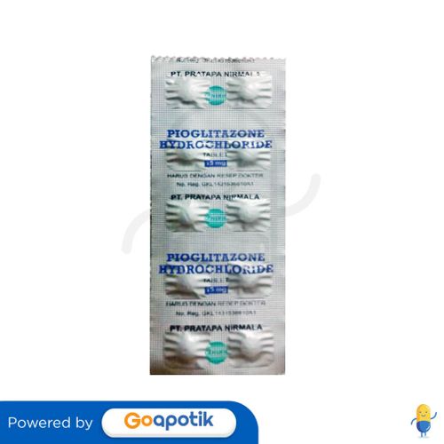 PIOGLITAZONE HYDROCHLORIDE PRATAPA 15 MG STRIP 10 TABLET