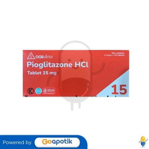 PIOGLITAZONE HYDROCHLORIDE OGB DEXA MEDICA 15 MG BOX 30 TABLET