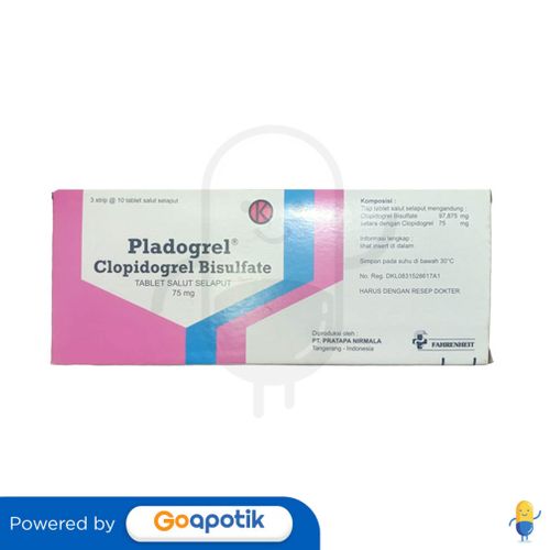 PLADOGREL 75 MG BOX 30 TABLET