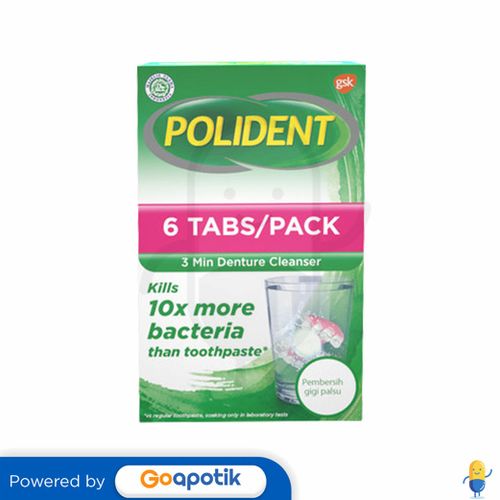 POLIDENT 3 MINUTE DENTURE CLEANSER PACK 6 TABLET Kegunaan, Efek