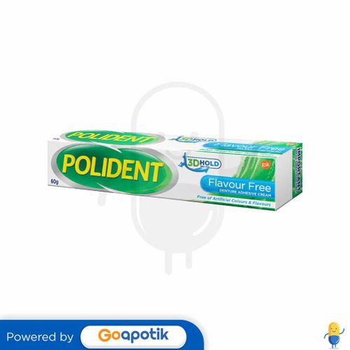 POLIDENT DENTURE ADHESIVE CREAM FLAVOUR FREE 60 GRAM TUBE