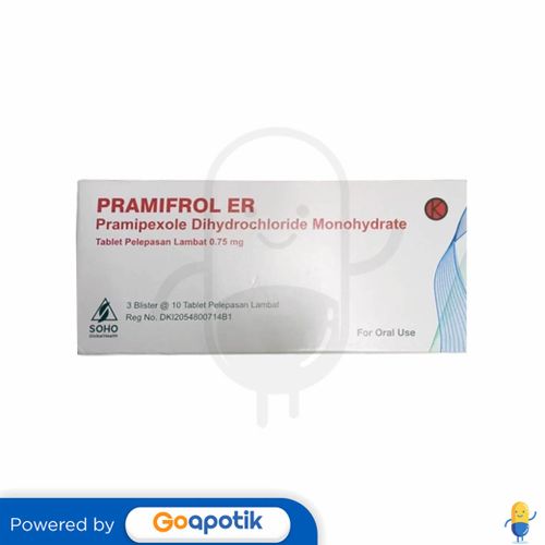 PRAMIFROL ER 0.75 MG BOX 30 TABLET