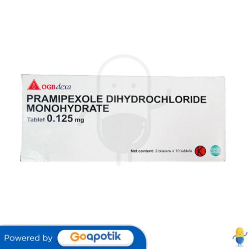 PRAMIPEXOLE DIHYDROCHLORIDE MONOHYDRATE OGB DEXA 0.125 MG BOX 30 TAB