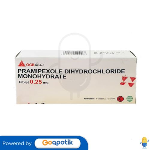 PRAMIPEXOLE DIHYDROCHLORIDE MONOHYDRATE OGB DEXA 0.25 MG BOX 30 TABLET