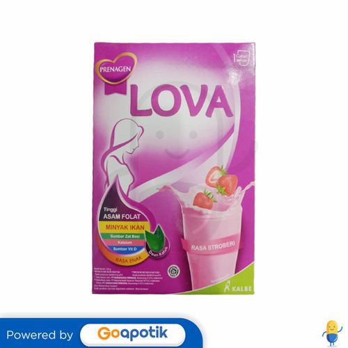 PRENAGEN LOVA SUSU BUBUK RASA STRAWBERRY DUS 120 GRAM