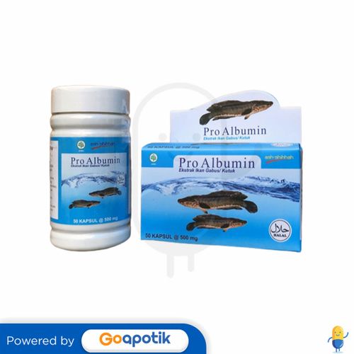 PRO ALBUMIN EKSTRAK IKAN GABUS 500 MG BOTOL 50 KAPSUL