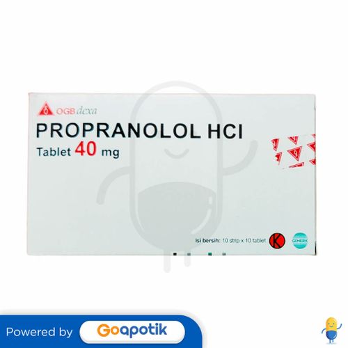 PROPRANOLOL HCL OGB DEXA MEDICA 40 MG BOX 100 TABLET / HIPERTENSI