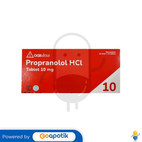 PROPRANOLOL HCL OGB DEXA MEDICA 10 MG BOX 100 TABLET / HIPERTENSI