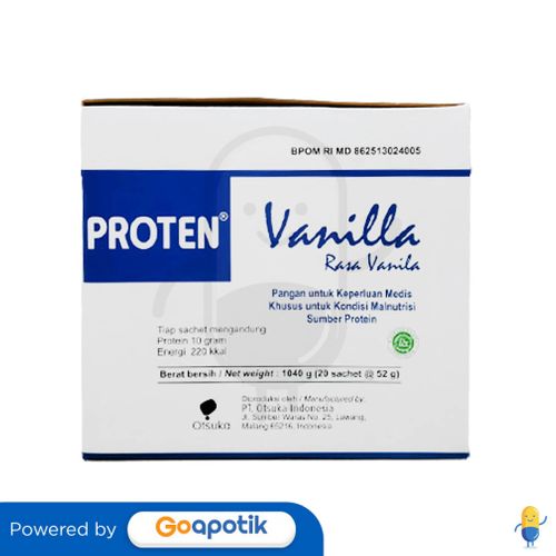 PROTEN RASA VANILA 52 GRAM BOX 20 SACHET